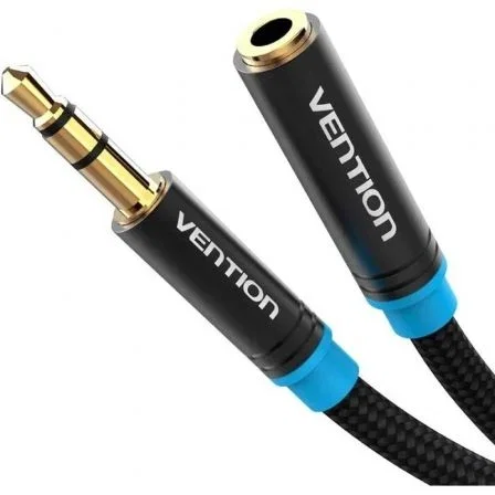 Vention Cable Estéreo VAB-B06-B100-M Jack 3,5 mm Macho a Hembra 1 m Negro